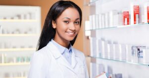 a skincare professional posing