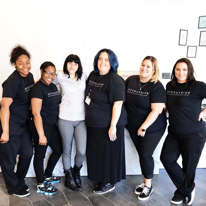 cosmetology school students at Avenue Five Institute 