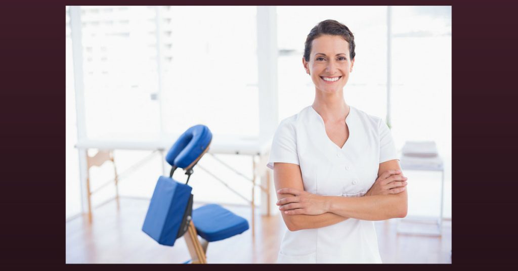 massage therapist promoting service