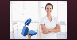 massage therapist promoting service