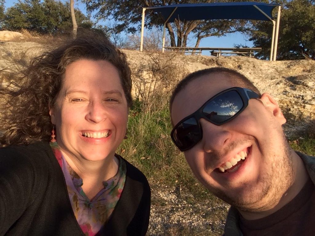 a happy couple taking a selfie