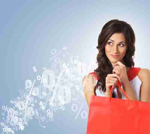 a woman thinking about shopping