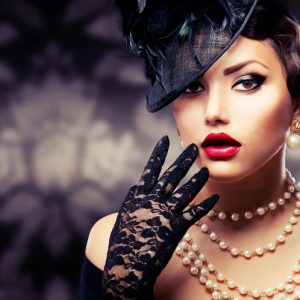a woman in a costume posing