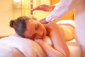 a woman getting a massage