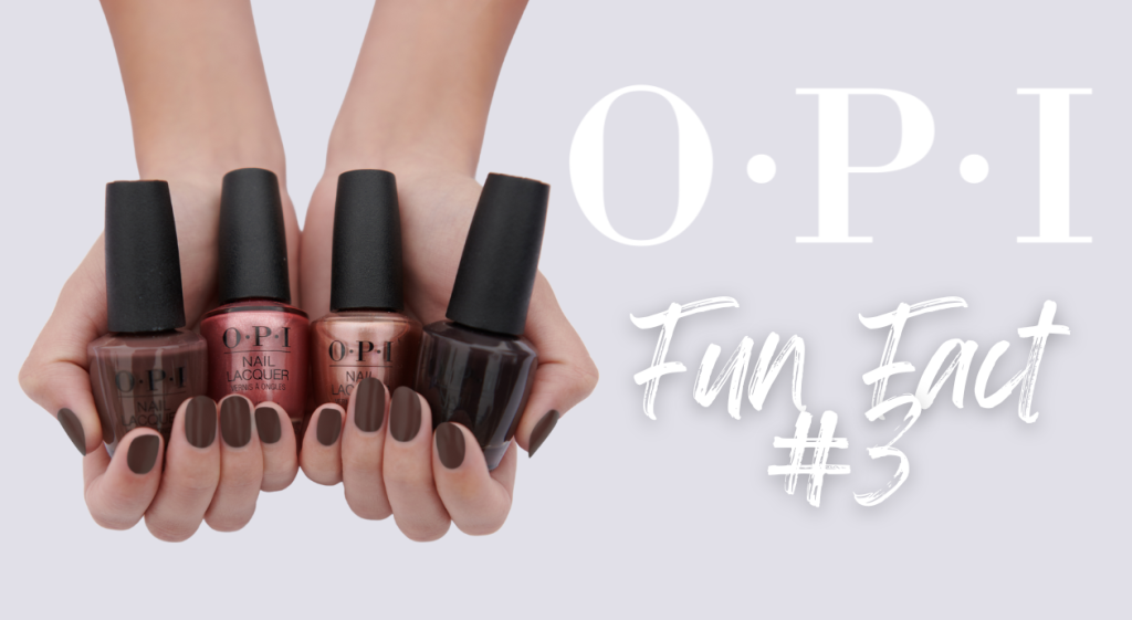 A women holding 4 OPI nail polish colors,