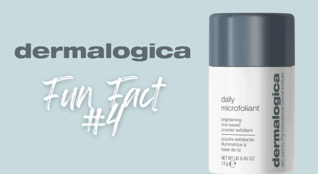 Image with the text "Fun Fact," highlighting unique aspects of Dermalogica in partnership with Avenue Five Institute.